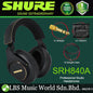 Shure SRH840A Closed Back Professional Monitor Studio Headphones with Detachable Straight Cable (SRH840 A)