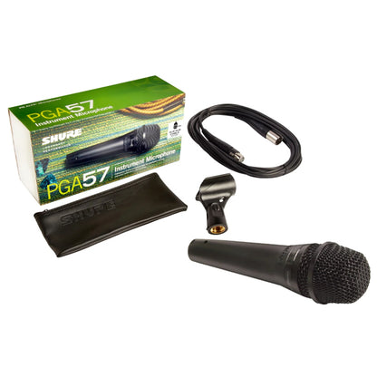 Shure PGA57 Cardioid Dynamic Instrument Microphone with Mic Stand Adapter and Pouch