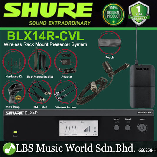 Shure BLX14R/CVL Wireless Rack Mount Presenter Mic System with CVL Lavalier Microphone (BLX14R CVL)