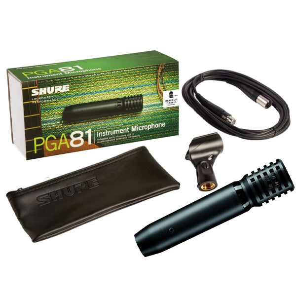 Shure PGA81 Small Diaphragm Cardioid Condenser Instrument Microphone with Mic Pouch