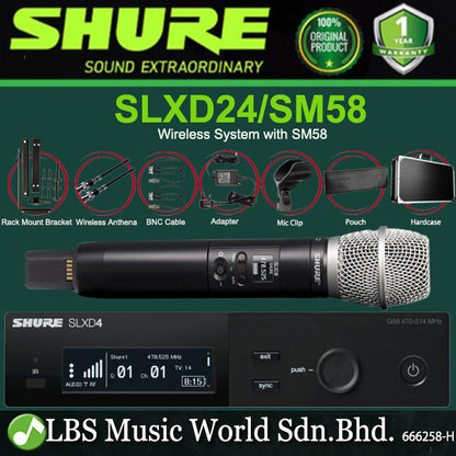 Shure SLXD24/SM86 Digital Wireless Microphone System with SM86 Handheld Transmitter Mic (SLXD24)