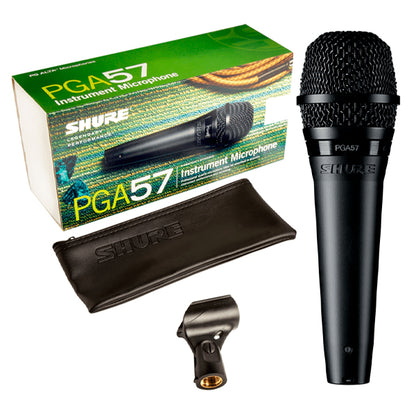 Shure PGA57 Cardioid Dynamic Instrument Microphone with Mic Stand Adapter and Pouch