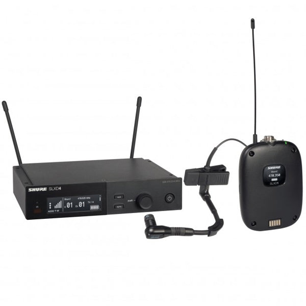 Shure SLXD14/B98 Wireless Mic System with SLXD1 Bodypack Transmitter and Beta 98H/C Miniature Instrument Microphone (SLXD14 Beta 98)