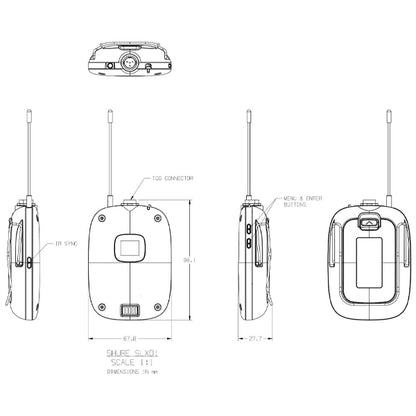 Shure SLXD14/B98 Wireless Mic System with SLXD1 Bodypack Transmitter and Beta 98H/C Miniature Instrument Microphone (SLXD14 Beta 98)