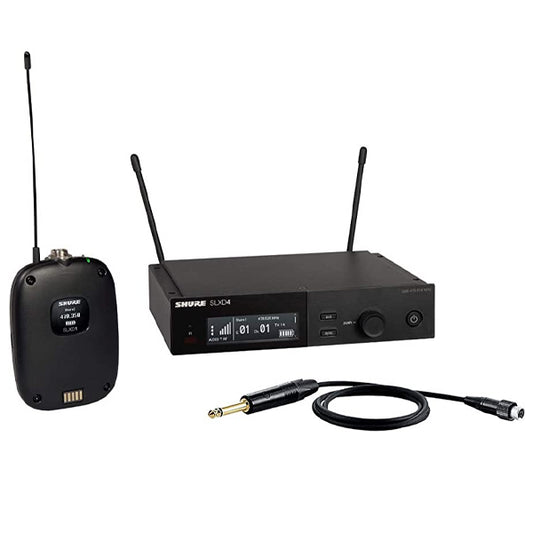 Shure SLXD14 Wireless Mic System Instrument Cable WA305 with SLXD1 Bodypack Lavalier Microphone