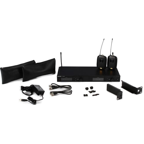 Shure SLXD14DA Dual Wireless Mic System with Two SLXD1 Bodypack Transmitters for Lavalier Microphone