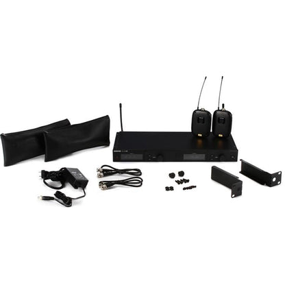 Shure SLXD14DA Dual Wireless Mic System with Two SLXD1 Bodypack Transmitters for Lavalier Microphone