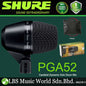 Shure PGA52 Cardioid Dynamic Kick Drum Microphone with Mic Pouch