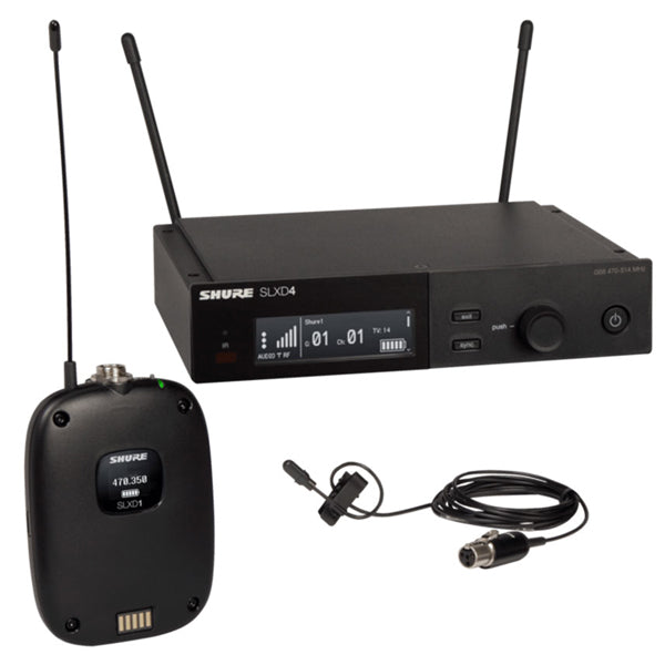 Shure SLXD14/DL4B Wireless Mic System with SLXD1 Bodypack Transmitter and DL4 Lavalier Microphone (SLXD14 DL4B)