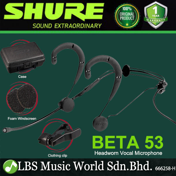 Shure BETA 53 Omnidirectional Mic Headworn Condenser Vocal Microphone