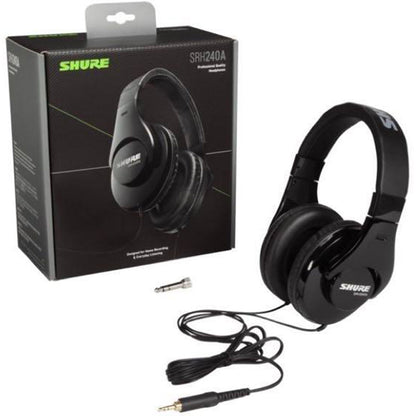 Shure SRH240A Closed Back Professional Monitor Headphones with Full Bass (SRH240 A)