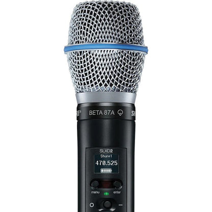 Shure SLXD2/B87A Digital Wireless Handheld Microphone Transmitter with B87A Interchangeable Mic Capsule (SLXD2 Beta 87A)