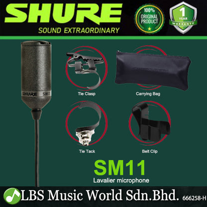Shure SM11 Omnidirectional Miniture Mic Dynamic Lavalier Microphone