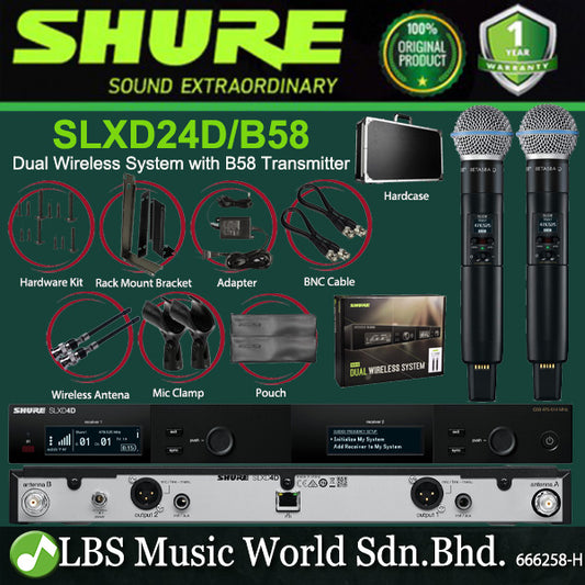 Shure SLXD24D/B58 Dual Wireless Microphone System with 2 SLXD2/B58 Handheld Mic (SLXD24D BETA 58)