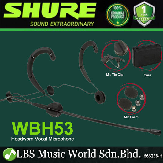 [Discontinued] Shure WBH53 Omnidirectional Condenser Mic Headworn Vocal Microphone