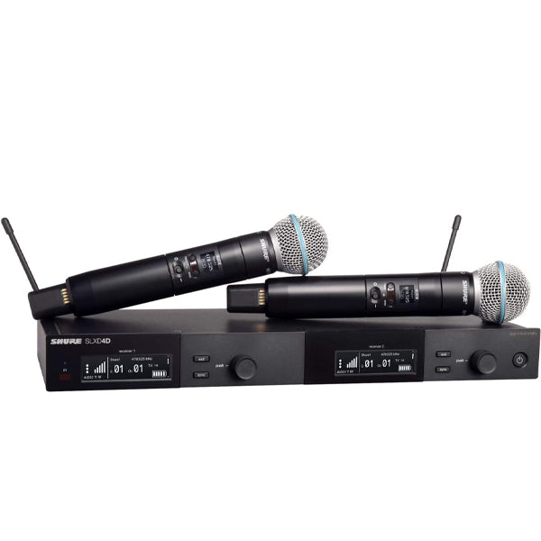 Shure SLXD24D/B58 Dual Wireless Microphone System with 2 SLXD2/B58 Handheld Mic (SLXD24D BETA 58)