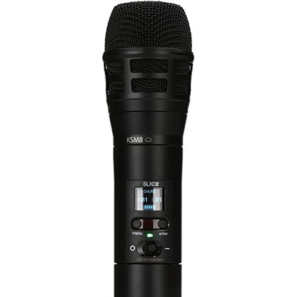 Shure SLXD2/K8B Digital Wireless Handheld Microphone Transmitter with K8B Interchangeable Mic Capsule (SLXD2)