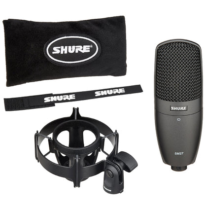 Shure SM27 Large Diaphragm Cardioid Condenser Microphone for Studio or Stage Mic
