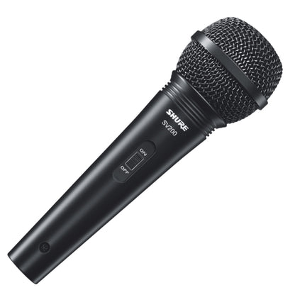 Shure SV200 Dynamic Vocal Microphone with XLR to QTR Cable 6.3mm with Mic Stand (SV 200)