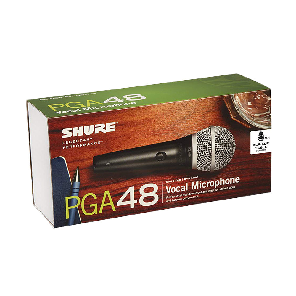 Shure PGA48 Cardioid Dynamic Vocal Microphone with XLR Mic Cable (PGA 48)