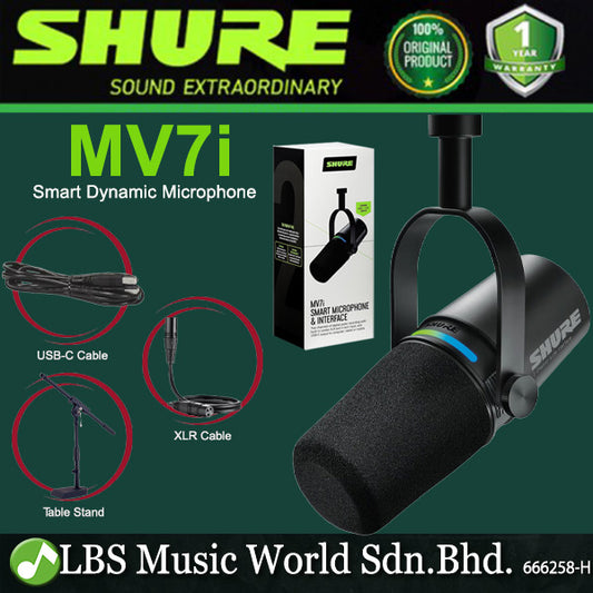 Shure MV7i Smart Dynamic Microphone USB Mic with Built in Audio Interface