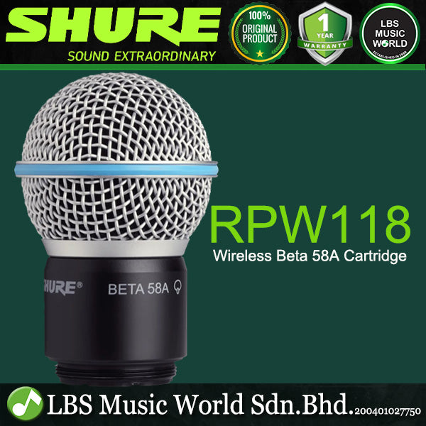 Shure RPW118 Wireless Cartridge Replacement for Beta 58A