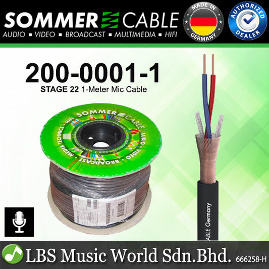Sommer Cable 200-0001 Microphone Cable Stage 22 Highflex Mic Wire - 1 Meter (Black)