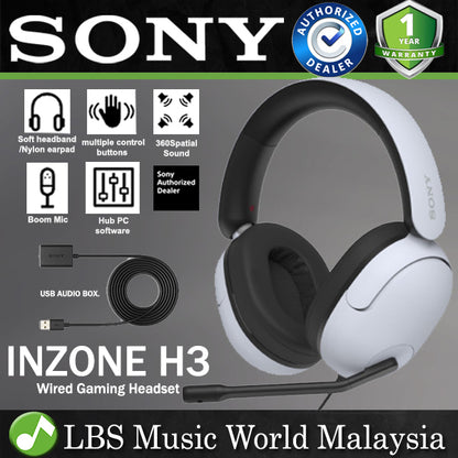 Sony INZONE H3 Wired Over Ear Gaming Headset with Boom Microphone (MDR-G300)