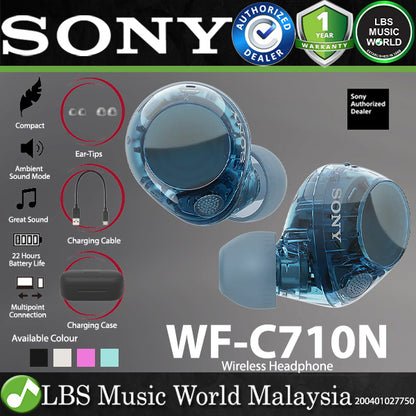 Sony WF-C710N Wireless Noise Canceling Earphone Bluetooth Earbud with Mic (C710N)