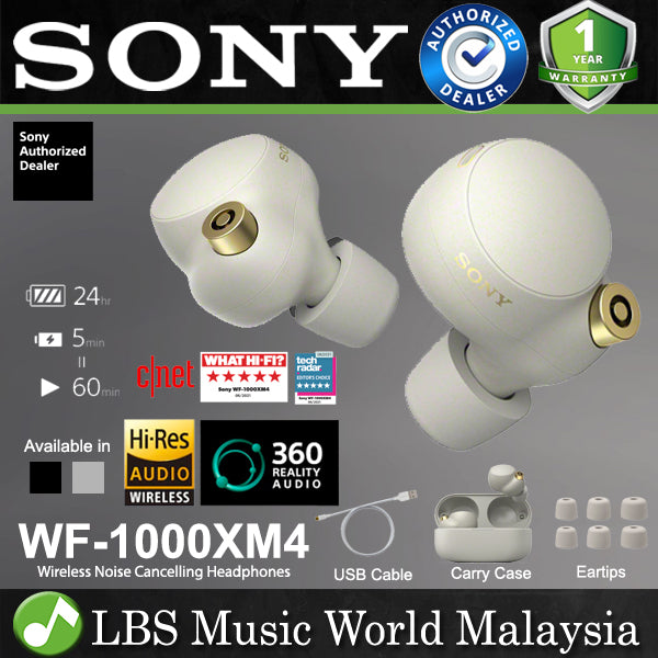 Sony WF1000XM4 Truly Wireless Noise Cancelling Headphone Earbuds with High Res & Dual Noise Sensor (WF-1000XM4 WF 1000XM4)
