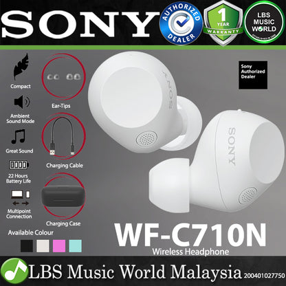 Sony WF-C710N Wireless Noise Canceling Earphone Bluetooth Earbud with Mic (C710N)