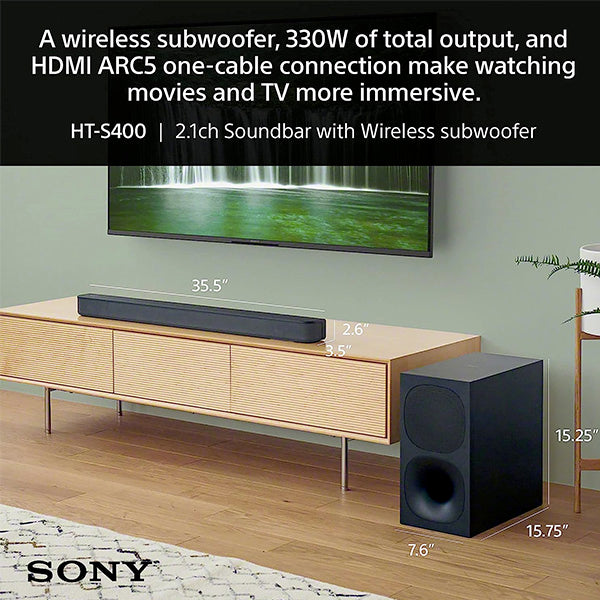 Sony HT-S400 2.1 Ch Soundbar with Powerful Wireless Subwoofer with Surround Sound and Dolby Digital (HT S400)