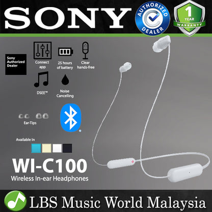 Sony WI-C100 Wireless Earphone Bluetooth Headphones with Microphone (WI C100)