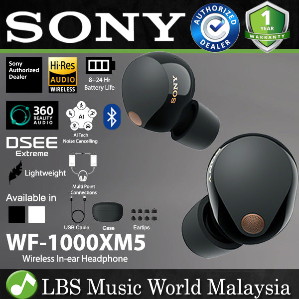 Sony WF1000XM5 Truly Wireless Noise Cancelling Headphone Earbuds with High Res & Dual Noise Sensor (WF-1000XM5 WF 1000XM5)