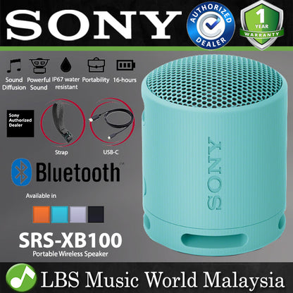 Sony SRS-XB100 Portable Wireless Bluetooth Water Resistance Speaker (SRSXB100 SRS XB100)