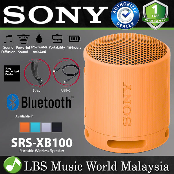 Sony SRS-XB100 Portable Wireless Bluetooth Water Resistance Speaker (SRSXB100 SRS XB100)