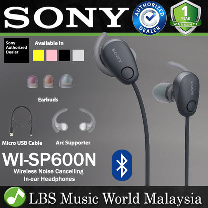 Sony WI-SP600N Sports Wireless Noise Cancelling In Ear Headphones Earphones (WI SP600N)