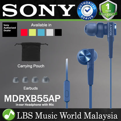 Sony MDR-XB55AP Extra Bass In Ear Headphone with Microphone Earphone Mic (MDR XB55AP)