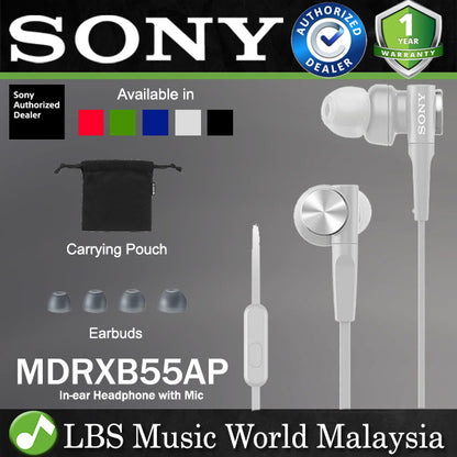 Sony MDR-XB55AP Extra Bass In Ear Headphone with Microphone Earphone Mic (MDR XB55AP)