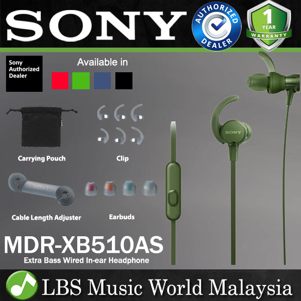 [Discontinued] Sony MDR-XB510AS Extra Bass Wired Sport In Ear Earphone Headset (MDR XB510AS)