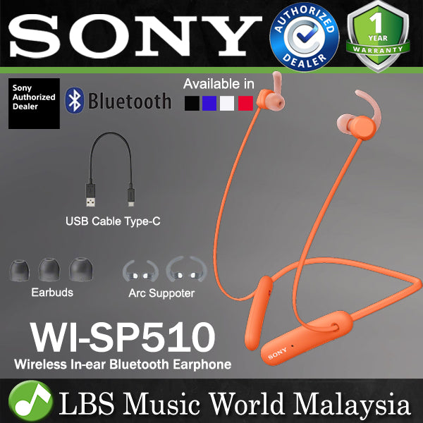 Sony WI-SP510 Sports Wireless Earphones Extra Bass In Ear Headphones With Water Resistant (WI SP510)