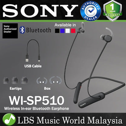 Sony WI-SP510 Sports Wireless Earphones Extra Bass In Ear Headphones With Water Resistant (WI SP510)