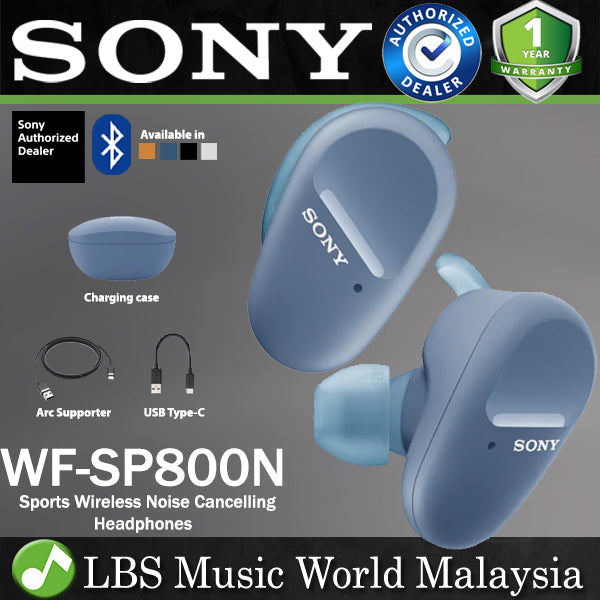 Sony WF-SP800N Sports Wireless Noise Cancelling In Ear Headphones Earphones With Water and Dust Resistant (WF SP800N)