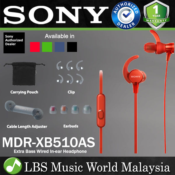 [Discontinued] Sony MDR-XB510AS Extra Bass Wired Sport In Ear Earphone Headset (MDR XB510AS)