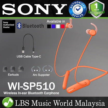 Sony WI-SP510 Sports Wireless Earphones Extra Bass In Ear Headphones With Water Resistant (WI SP510)