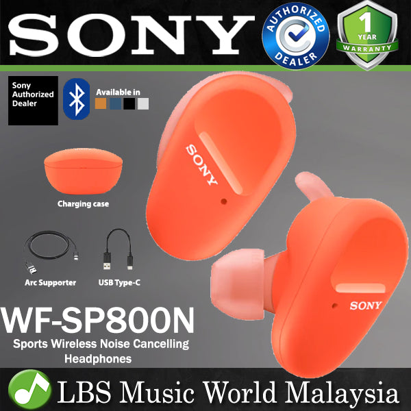 Sony WF-SP800N Sports Wireless Noise Cancelling In Ear Headphones Earphones With Water and Dust Resistant (WF SP800N)