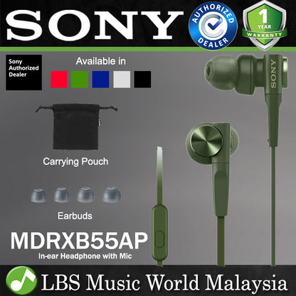 Sony MDR-XB55AP Extra Bass In Ear Headphone with Microphone Earphone Mic (MDR XB55AP)
