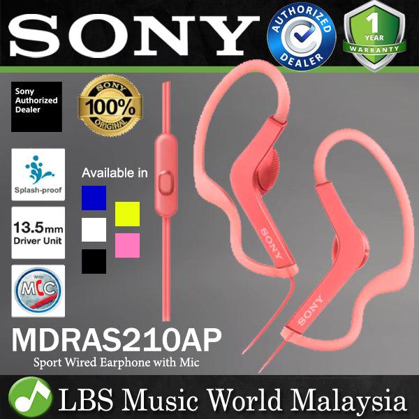 [Discontinued] Sony MDR-AS210AP Sport In Ear Headphones Wired Earphone with Mic (MDRAS210AP MDR AS210AP)