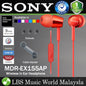 Sony MDR-EX155AP Wired In Ear Headphone Earphone With Mic (MDR EX155AP)