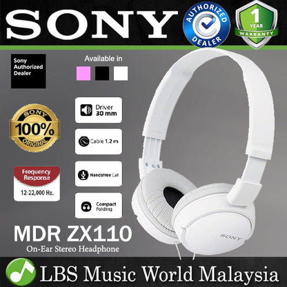 Sony MDR-ZX110 Foldable On Ear Stereo Headphone (MDRZX110 MDR ZX110)